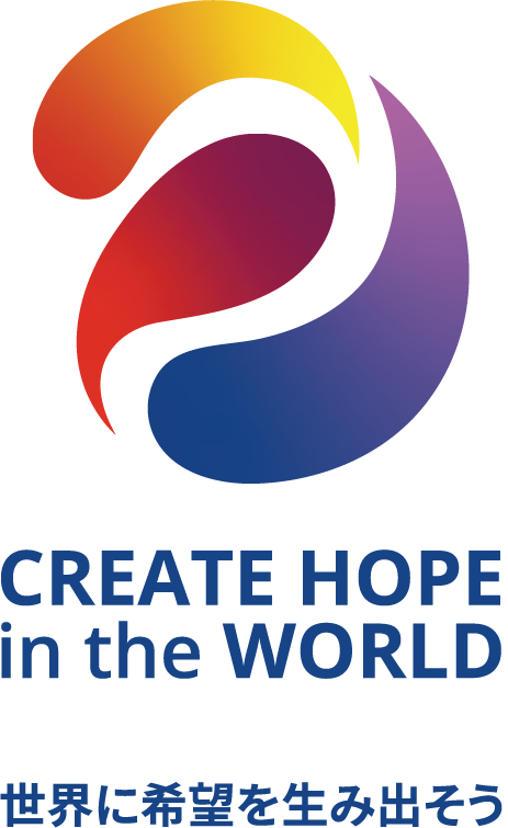 2023-24年度の国際ロータリーの「RIテーマ：世界に希望を生み出そう」のマーク